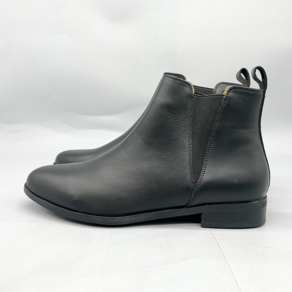 Nisolo Womens 10 Eva Everday Chelsea Boots Black Leather Pointed Toe Booties - Picture 4 of 12